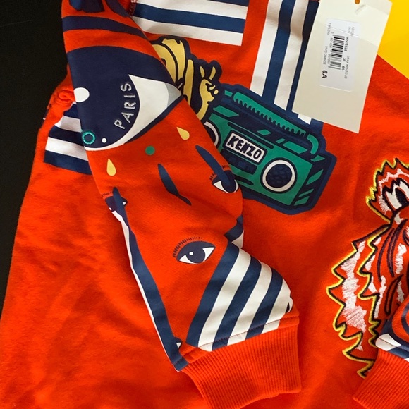 KENZO Multi Logo Graphic Sweatshirt 6A/116cm NEW - Picture 6 of 6